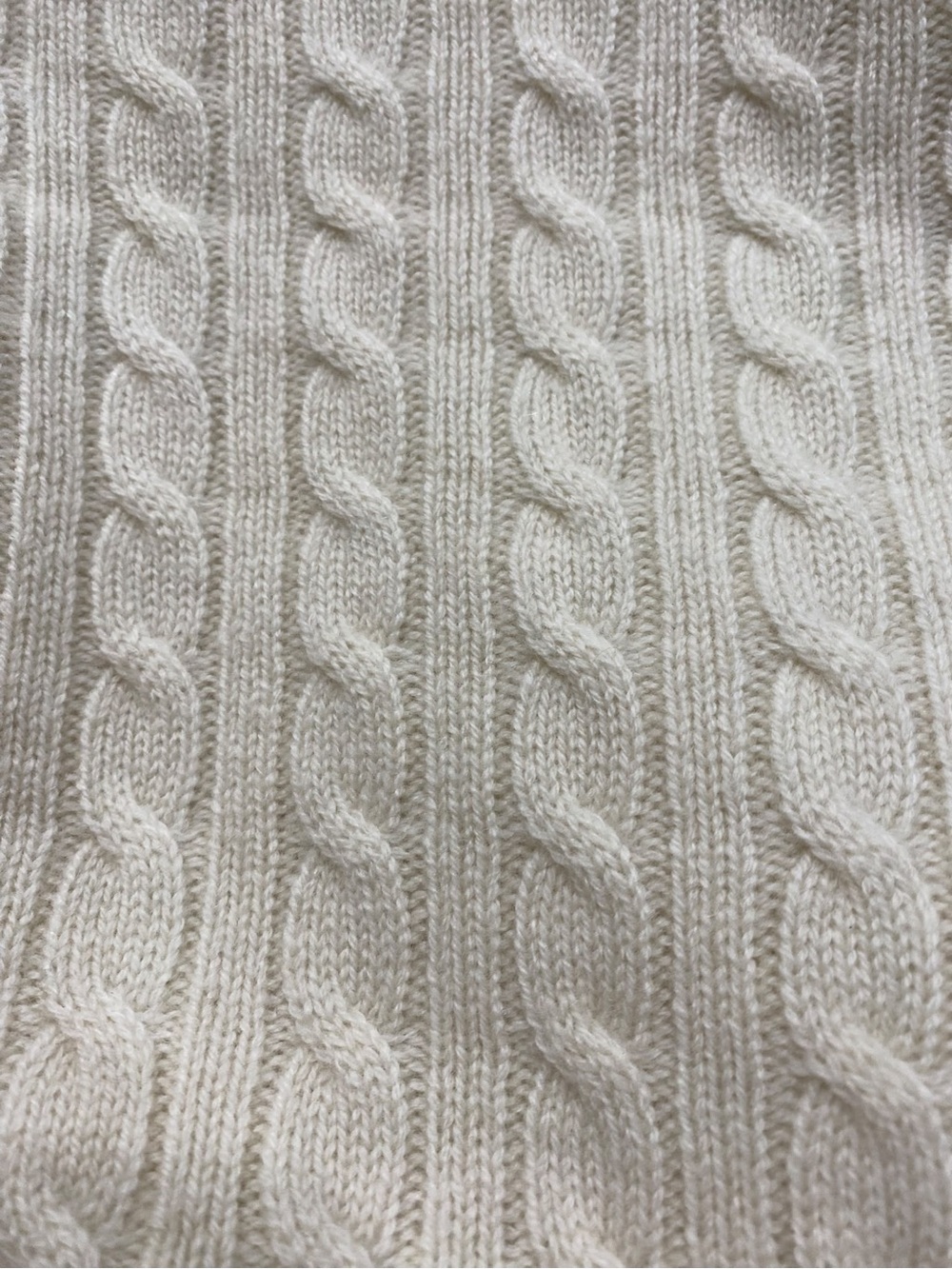 Aritzia Bloor Wool Cashmere Cable Knit Sweater Seaside Cream Small - Picture 10 of 15